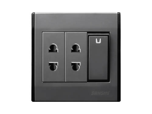 U4.0 single (double) control switch two two pole oblong socket